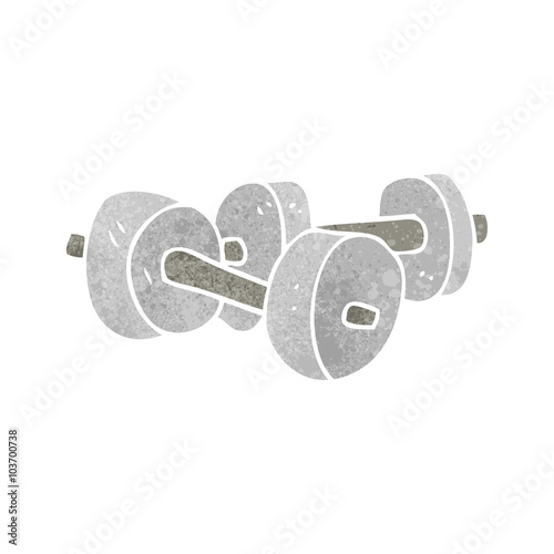 retro cartoon dumbbells