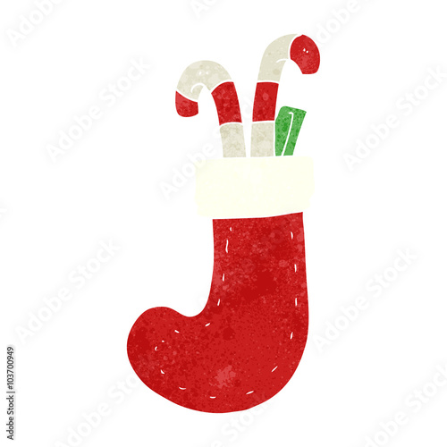 retro cartoon christmas stocking