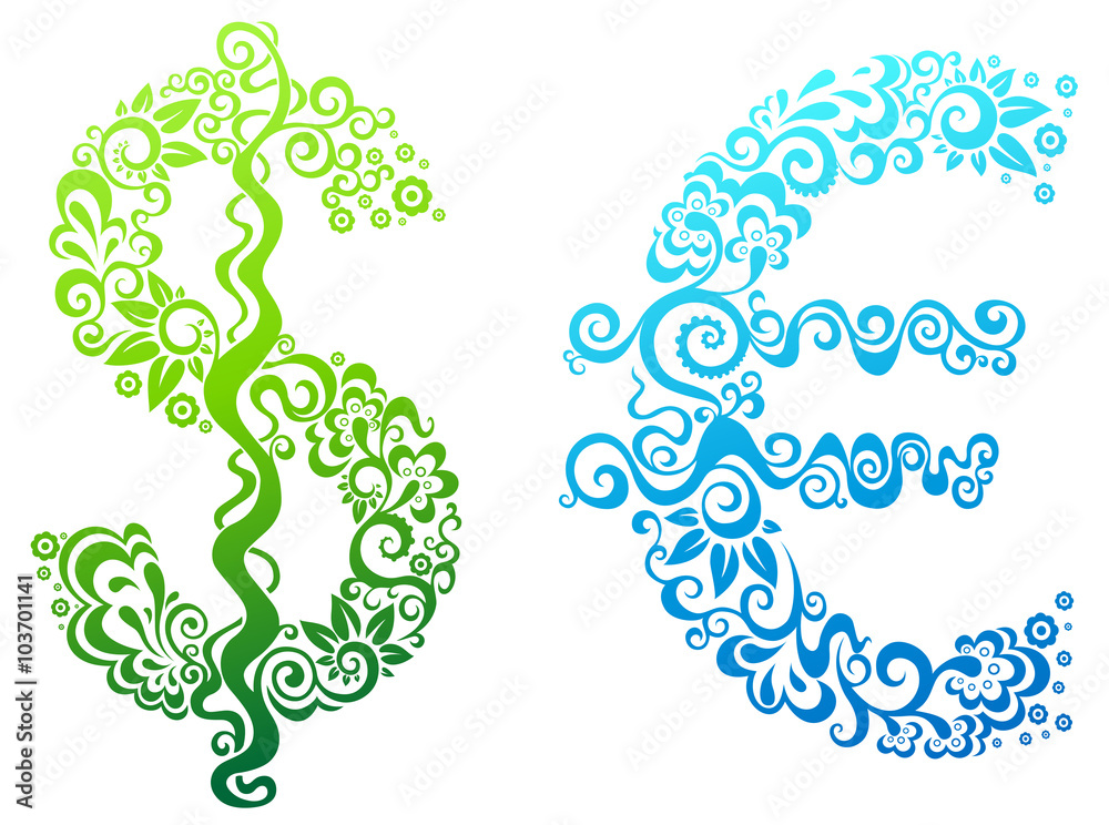 Decorative floral money sign