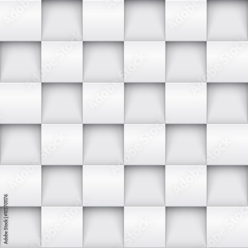 Vector white geometric tile 3D pattern background