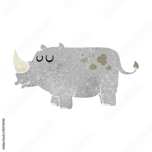 retro cartoon rhino