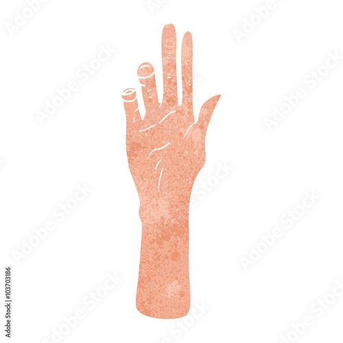 retro cartoon reaching hand