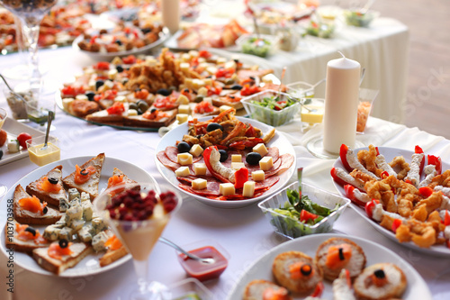 Obraz na płótnie Delicious appetizers on buffet