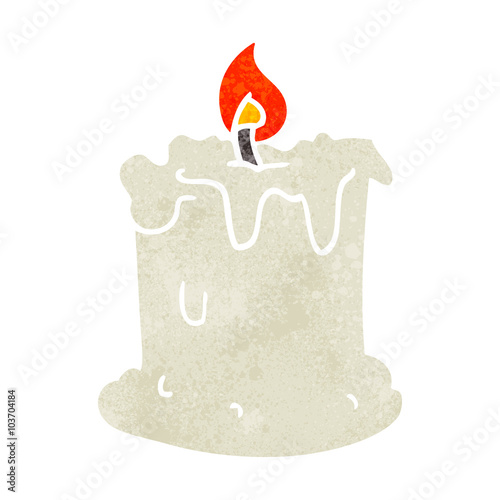 retro cartoon dribbling candle