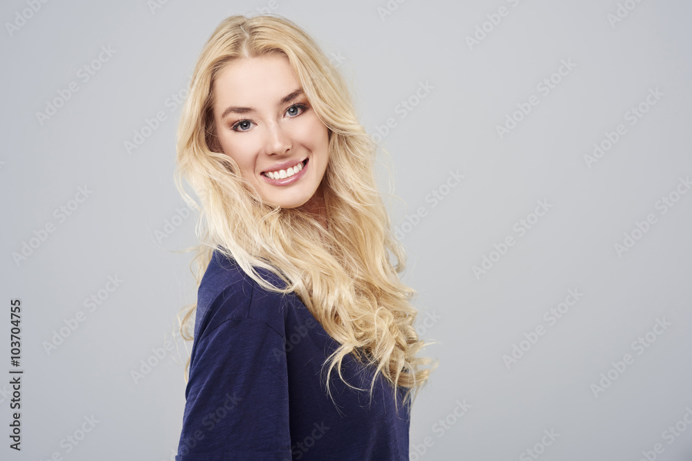 Fototapeta premium Portrait of very attractive blonde girl