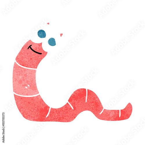 retro cartoon worm