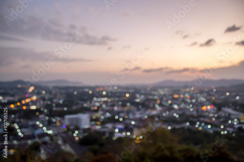 abstract blur bokeh of night light