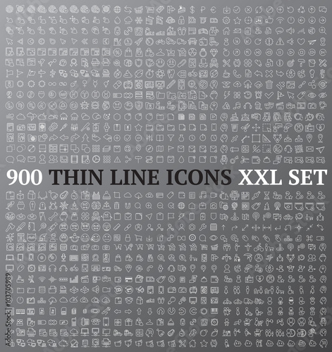 Thin line icons exclusive XXL collection