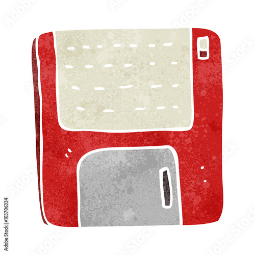 retro cartoon old computer disk