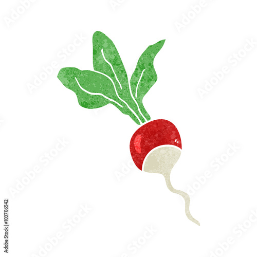 retro cartoon radish
