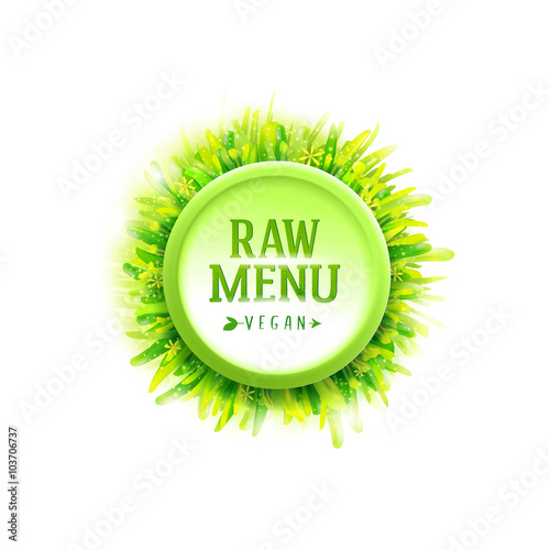 Raw vegan menu plate label