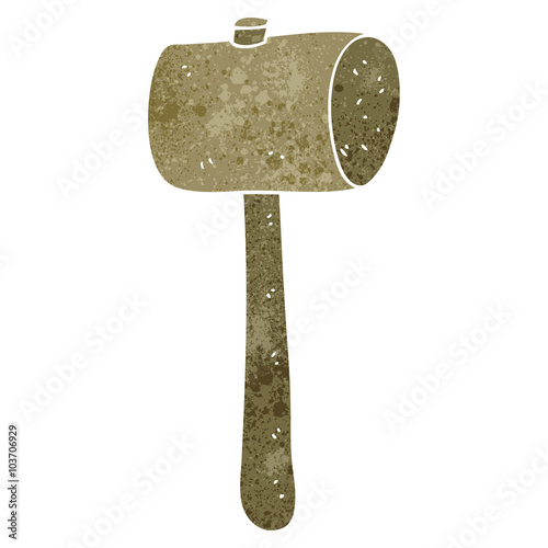 retro cartoon wooden mallet