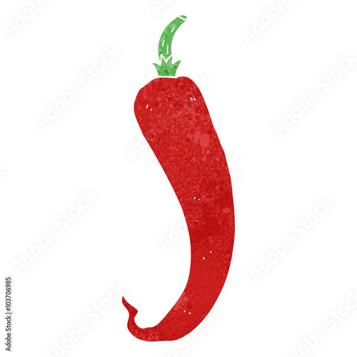 retro cartoon chili pepper