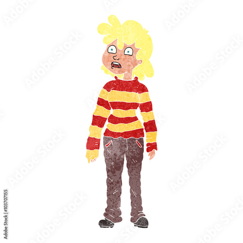 retro cartoon teenager