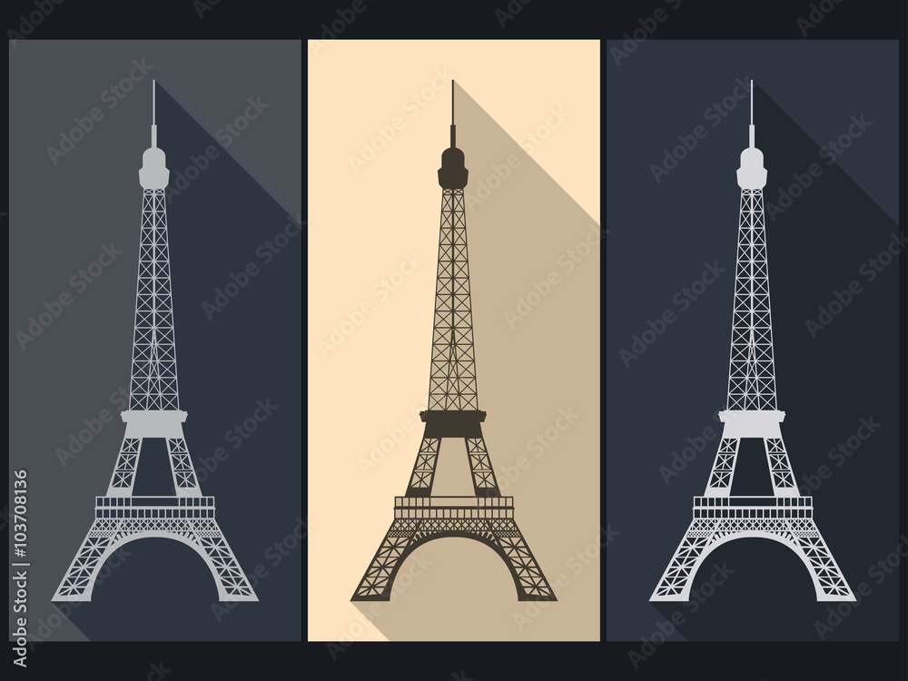 Eiffel Tower. Isolated object. Paris. Vector illustration.
