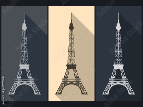 Eiffel Tower. Isolated object. Paris. Vector illustration.