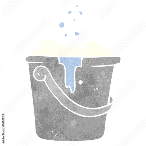 retro cartoon cleaning bucket