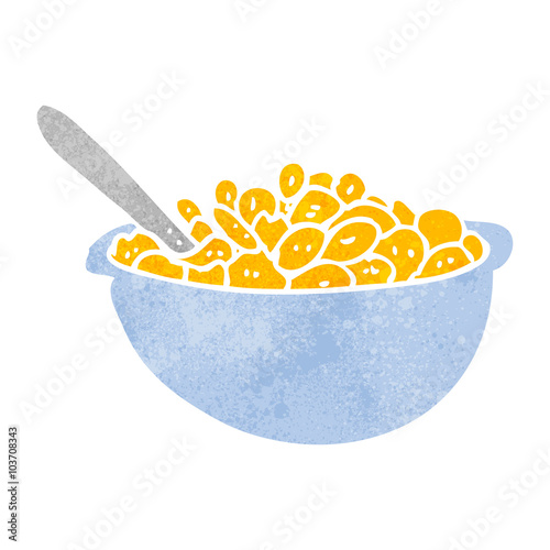 retro cartoon bowl of cereal