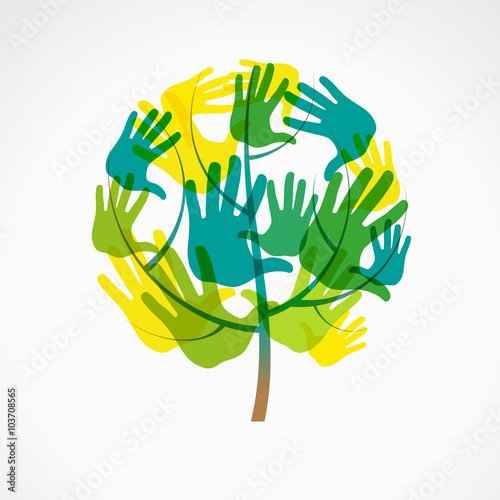 Hands in the form of a tree