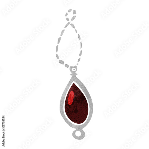 retro cartoon red pendant