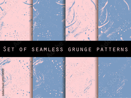 Seamless pattern in grunge style. Rose quartz and serenity violet colors. For wallpaper, bed linen, tiles, fabrics, backgrounds. Vector texture.