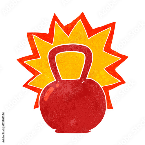 retro cartoon kettle bell