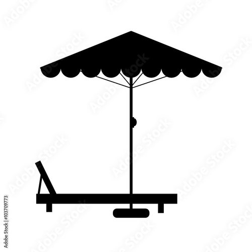 deckchair and umbrella illustration