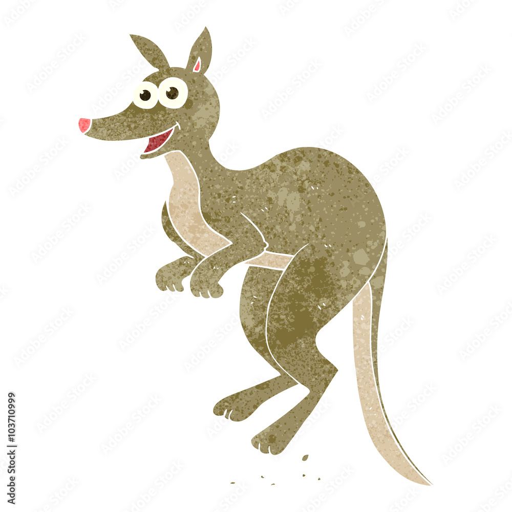 Obraz premium retro cartoon kangaroo