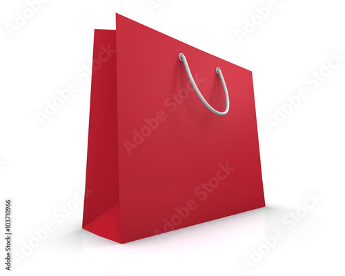  shopping paper bag isolated on white background, illustration.