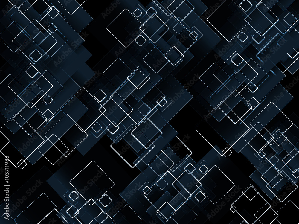 Abstract squares vector on black background.