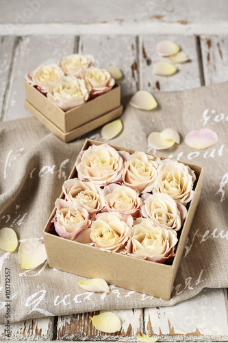 Box with roses