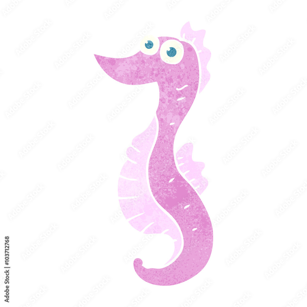 Fototapeta premium retro cartoon seahorse