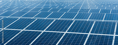 Solar cell panels in a photovoltaic power plant