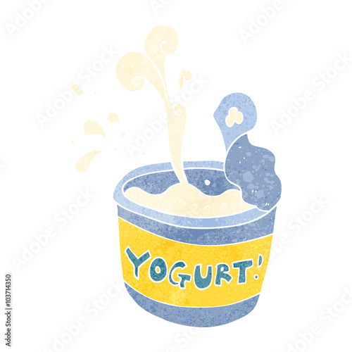 retro cartoon yogurt