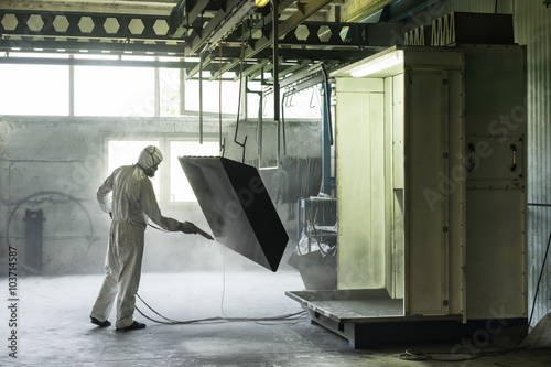 and blasting a metal