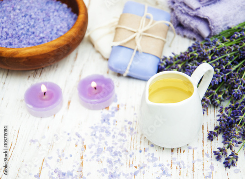 Lavender, sea salt and candle