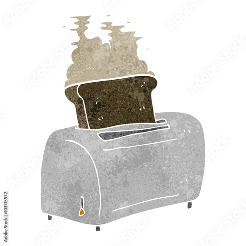 retro cartoon toaster