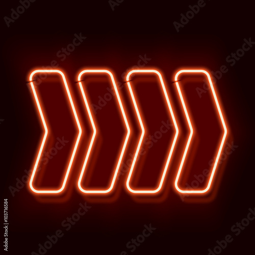 Neon arrow indicates the direction