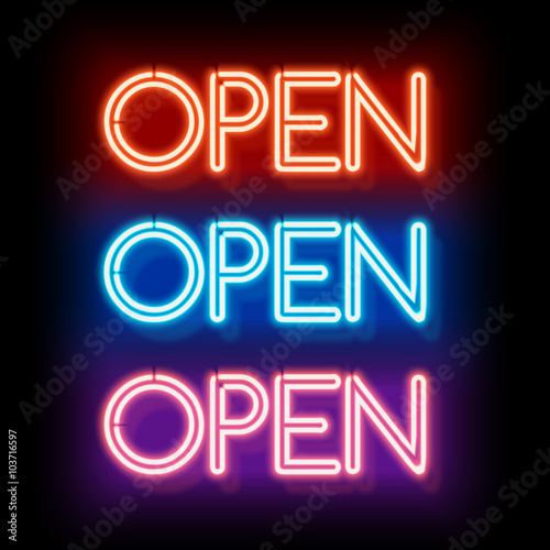 Neon word entry Open