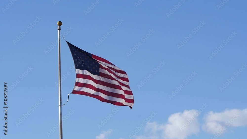 An American flag in slow motion
