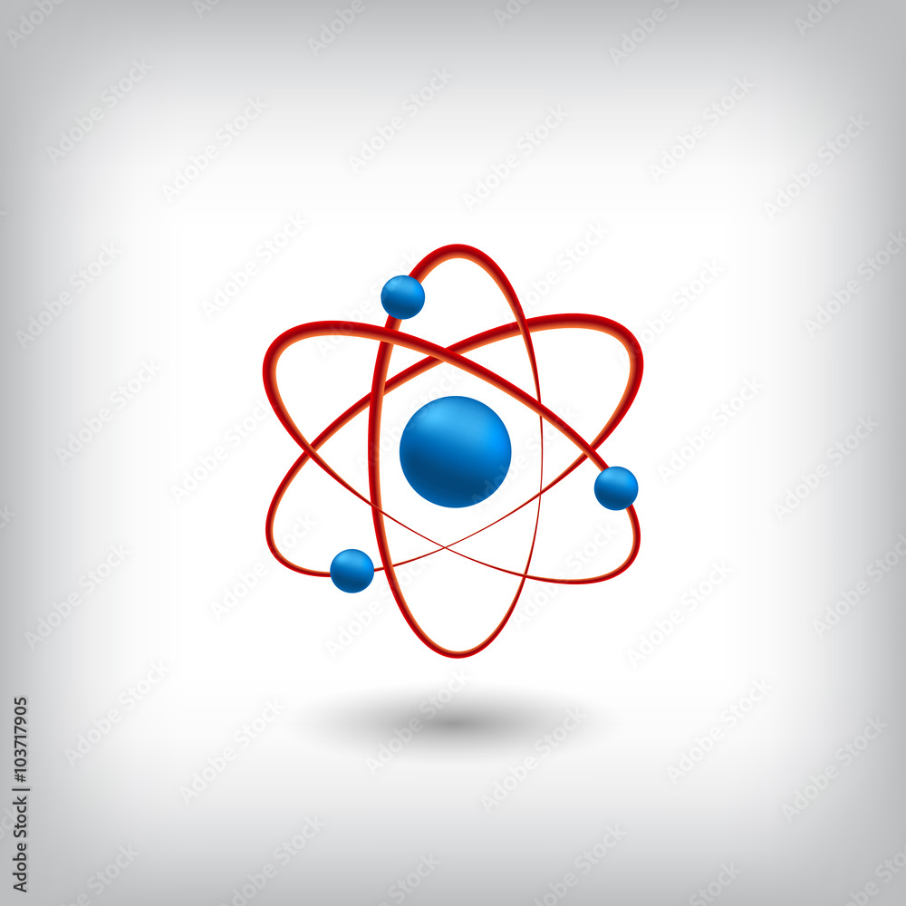 Atom Icon. Physics Logo. Atom Model. Vector Illustration Atom Icon. Physics Logo. Atom Model. Vector Illustration