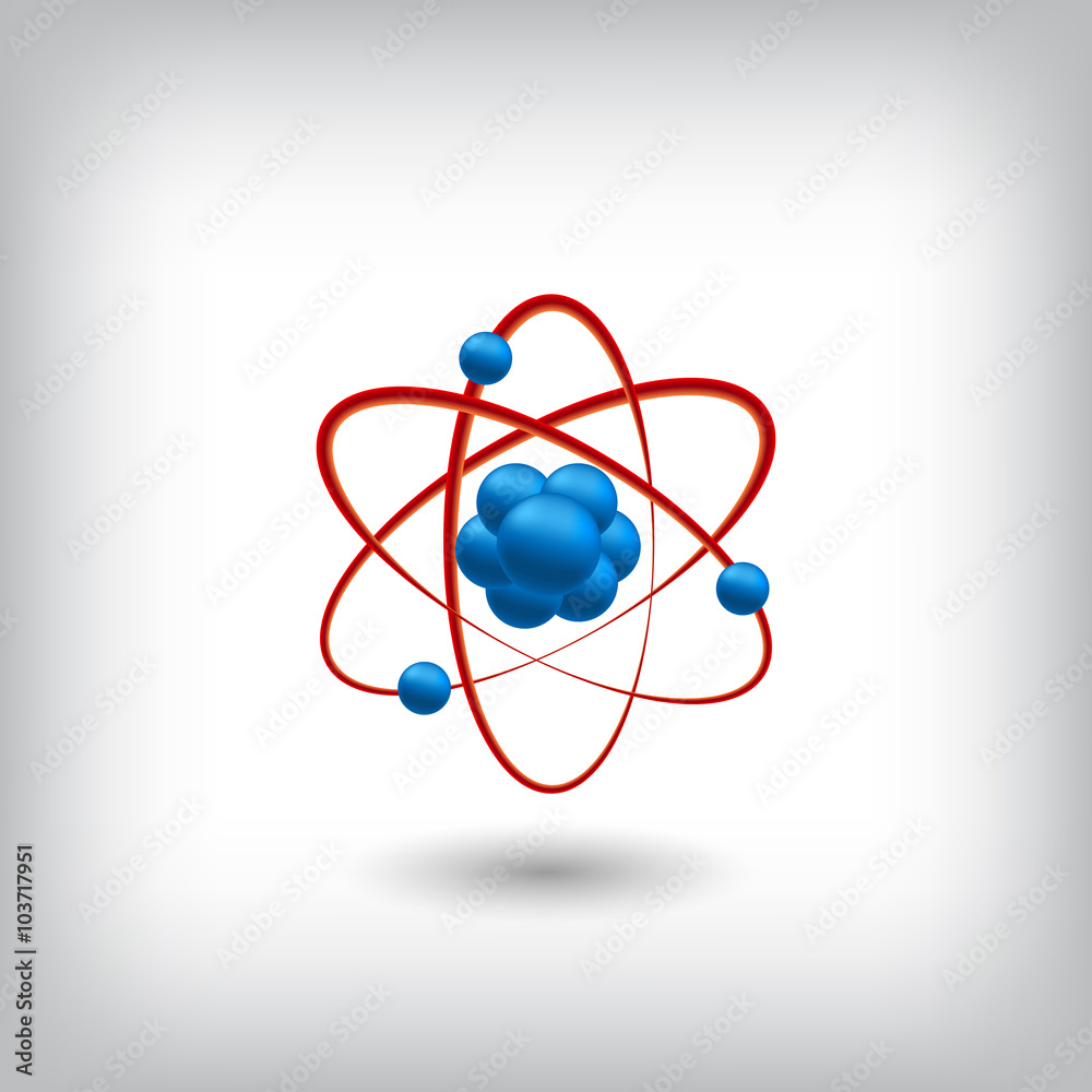 Atom Icon. Physics Logo. Atom Model. Vector Illustration Atom Icon. Physics Logo. Atom Model. Vector Illustration