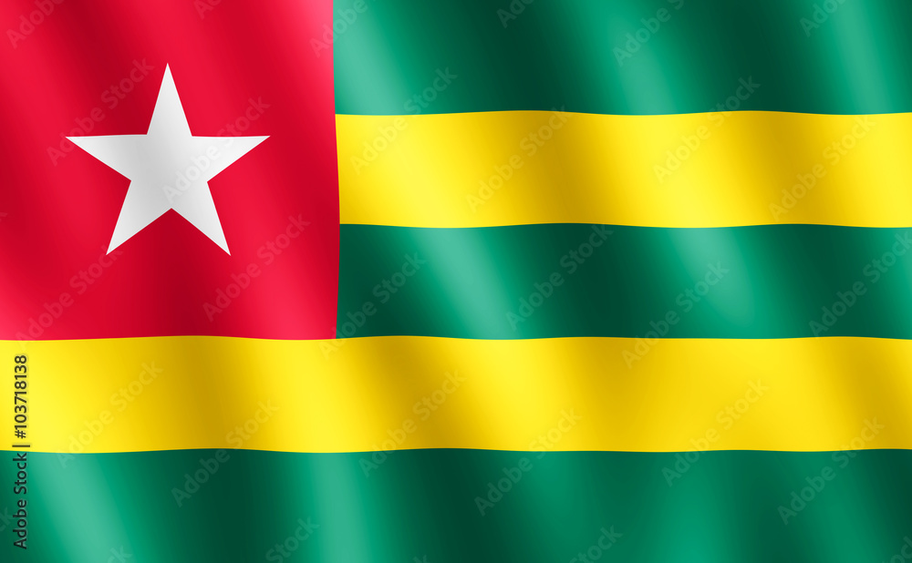 Flag of Togo waving in the wind