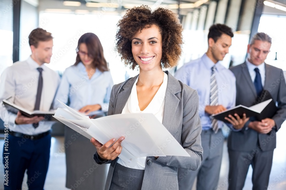 Business team with document and organizer Business team with document and organizer