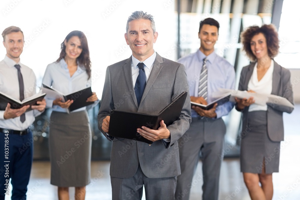 Business team with document and organizer Business team with document and organizer