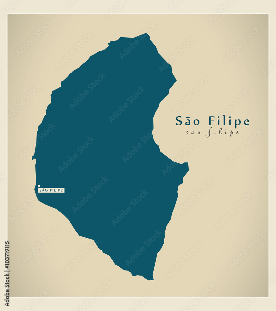 Modern Map - Sao Filipe CV