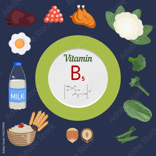 Vitamin B5 or Pantothenic Acid infographic