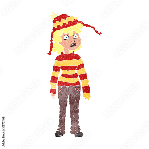 retro cartoon teenager