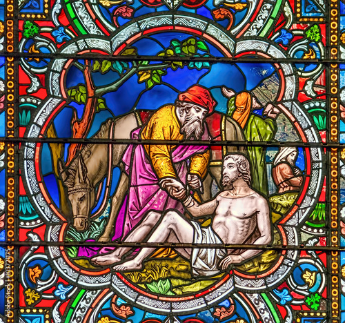 Good Samaritan stained glass window