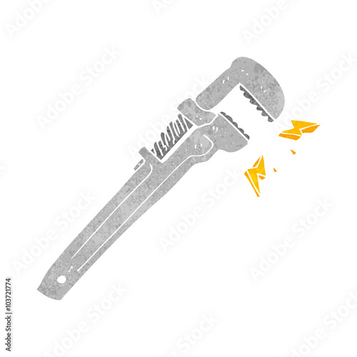 retro cartoon adjustable wrench